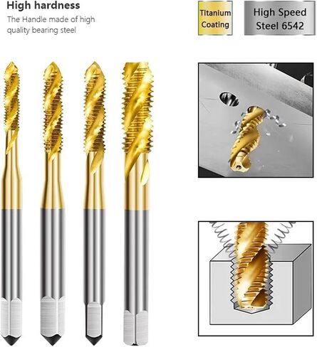 HSS Steel Screw Tap M2-M14 Spiral Drill Metric Thread Tap Set HSS Screw Tap Drill Bits Hand Tools(1pc M7x1.0) in Saudi Arabia