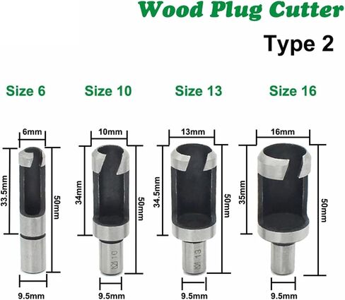 4PCS Wood Plug Set Woodworking Cutting Tool Wood Drill Bit Claw Cork Drill for Wood 5/8 1/2 3/8 1/4(Type 1) in Saudi Arabia