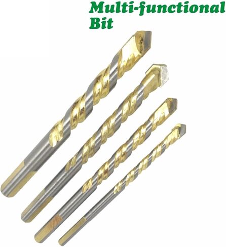 4Pcs 6 8 10 12mm Multi-Functional Glass Drill Bit Triangle Bits for Ceramic Tile Concrete Brick Metal Stainless Steel Wood in Saudi Arabia