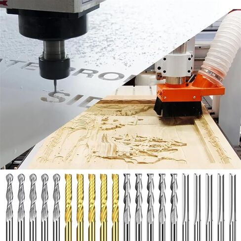 10pcs 3.175mm shank Ball Nose 2 Vlute Flat Bits for Woodworking Tools (10pcs Ball Nose) in Saudi Arabia
