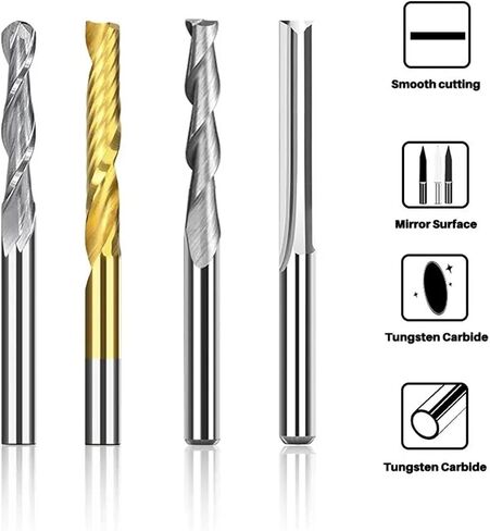 10pcs 3.175mm shank Ball Nose 2 Vlute Flat Bits for Woodworking Tools (10pcs Ball Nose) in Saudi Arabia
