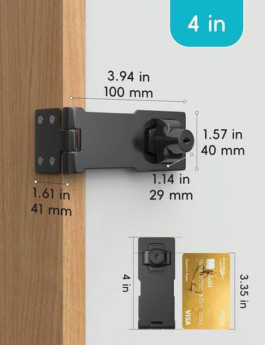 2.5 بوصة قفل Hasp قفل للخزانات والأبواب الصغيرة ، وتصميم مقبض تويست ، وسبائك الزنك الثقيلة مع الحديد المطلي بالكروم ، ويشمل مفاتيح ومسامير ، أسود in Kuwait