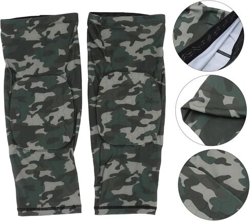 2pcs Elastic Honeycomb Brace Leg Sleeve Sports Knee Pads Protector Support Brace for Running Calf Compression Suitable for Basketball Football Tennis Walking Camouflage Long in Saudi Arabia