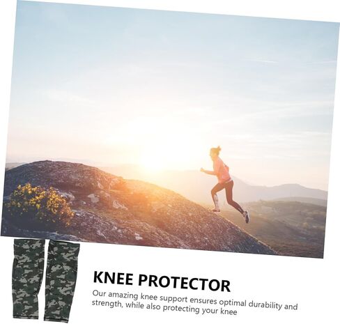 2pcs Elastic Honeycomb Brace Leg Sleeve Sports Knee Pads Protector Support Brace for Running Calf Compression Suitable for Basketball Football Tennis Walking Camouflage Long in Saudi Arabia