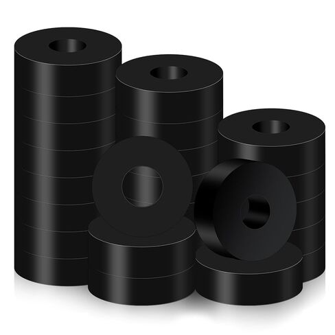 25 PCS Thick Rubber Washers, Rubber Spacer 3/4 Inch OD x 1/4 ID x 1/4 Inch Thickness Black Flat Washers Anti-Noise Round Spacers Black Grommet Flat Washer Thick Bushing Spacer for Car Accessories in Saudi Arabia