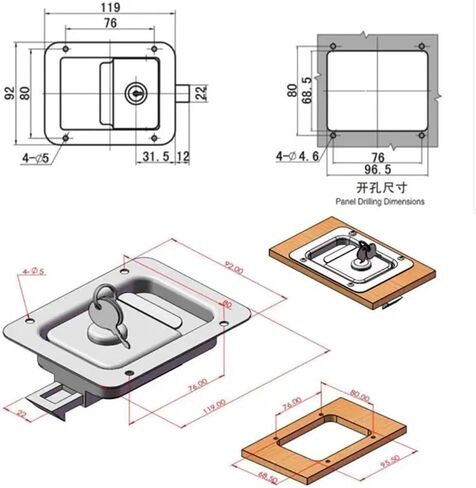 Stainless Handle Cabinet Lock for RV Truck Pickup Trunk Accessories Bus Car Lock Rarelock MS216 1Pcs in Saudi Arabia