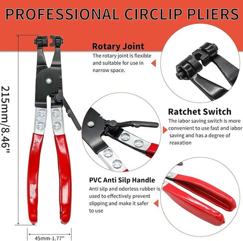 75Pcs 19-38mm Spring Hose Clamp Kit with Plier Spring Clip Fuel Line Silicone Vacuum Pipe Clamp in Kuwait