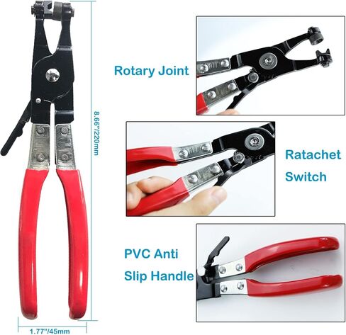 210Pcs 7-25mm Spring Band Hose Clamps With Plier Assortment Kit Vacuum Hose Steel Clamp Pressure Air Clip in Kuwait