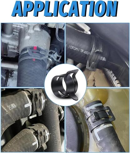 100Pcs 6-25mm Black Spring Band Hose Clamp with Plier Kit Line Vacuum Hose Water Tube Pipe Clamp Clip in Kuwait