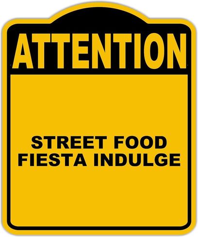 Food Food في الشارع ينغمس الانتباه الأصفر الأسود الألومنيوم المركب 8.5 × 10 بوصات in Kuwait