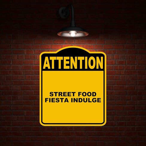 Food Food في الشارع ينغمس الانتباه الأصفر الأسود الألومنيوم المركب 8.5 × 10 بوصات in Kuwait