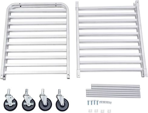 Giantex 20-Tier Kitchen Bun Pan Sheet Rack Aluminum Bakery Rack Home Commercial Kitchen Bakery Cooling Rack w/Wheels 2 Lockable & Open Shelf in Saudi Arabia