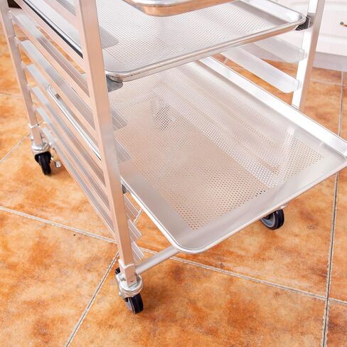 Giantex 20-Tier Kitchen Bun Pan Sheet Rack Aluminum Bakery Rack Home Commercial Kitchen Bakery Cooling Rack w/Wheels 2 Lockable & Open Shelf in Saudi Arabia