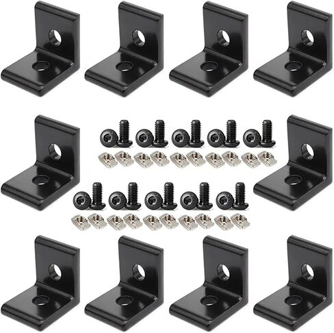 10pcs بثق الألومنيوم 2020 قوس زاوية الألومنيوم مع 20pcs m5 t مسامير صامدة للفتحة ل R/v Slot Rail 2020 t Slot in Saudi Arabia