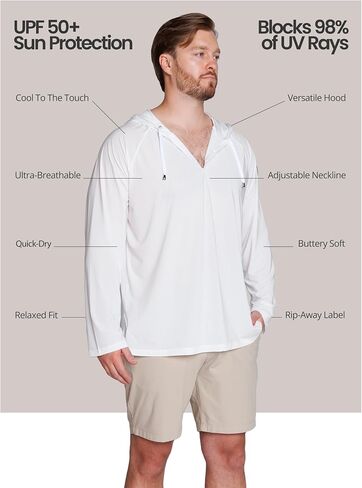 Sun Hoodie – Unisex Lightweight Ultra Soft UPF 50+ Long Sleeve Shirt – Beach, Pool, Travel & Outdoor Use in Saudi Arabia