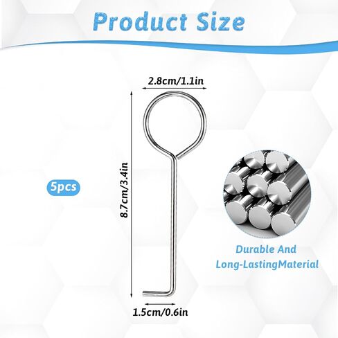 5 Pack Drain Key Lifting Hooks Stainless Steel Drain Grate Puller Lift Out Key Stainless Steel Lifting Hook for Easy Shower Drain Cleaning, Silver in Saudi Arabia