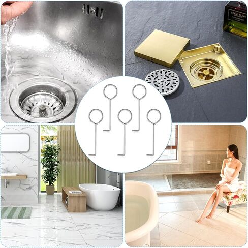 5 Pack Drain Key Lifting Hooks Stainless Steel Drain Grate Puller Lift Out Key Stainless Steel Lifting Hook for Easy Shower Drain Cleaning, Silver in Saudi Arabia