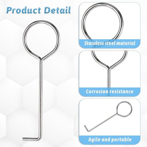 5 Pack Drain Key Lifting Hooks Stainless Steel Drain Grate Puller Lift Out Key Stainless Steel Lifting Hook for Easy Shower Drain Cleaning, Silver in Saudi Arabia