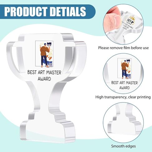 36 Pcs Employee Appreciation Award Trophy Bulk Acrylic Funny Coworker Appreciation Award Funny Clear Reward Medallion Small Thank You Gifts for Office Decorations Team Work Merit in Saudi Arabia