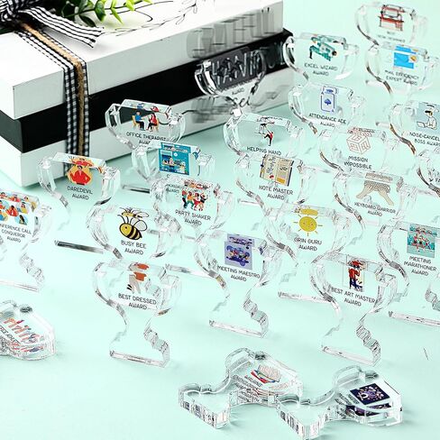 36 Pcs Employee Appreciation Award Trophy Bulk Acrylic Funny Coworker Appreciation Award Funny Clear Reward Medallion Small Thank You Gifts for Office Decorations Team Work Merit in Saudi Arabia