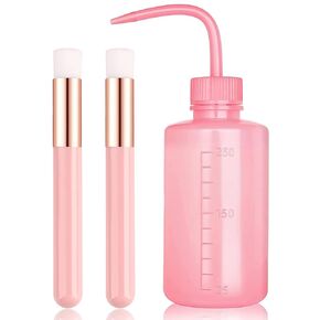 1pcs 250 ML Plastic Satety Lash Cleaning Tatoo Wash Bottles 2PCS Nose Blackhead Facial Cleaning ShampooBrush for Eyelash Extension Supplies (white bottle+Cleaning brush) in Saudi Arabia