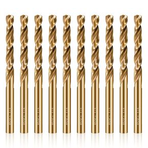 1/4 "مجموعة بتات الكوبالت ، 10pcs M35 عالي السرعة الصلب الطول الطول مجموعات الحفر المعدنية قسطا لصالح الفولاذ المقاوم للصلب من الحديد الزهر بالإضافة إلى البلاستيك الخشب (1/4" -10 pcs) in Kuwait