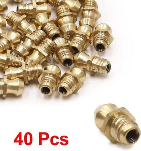 40Pcs Pack M6 x 1 Thread Brass Straight Grease Nipple Fitting for Motorcycle Car in Saudi Arabia