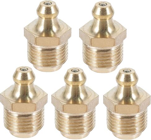 5Pcs Pack M10 x 7mm Male Thread 1mm Pitch Straight Grease Nipples Fittings in Saudi Arabia