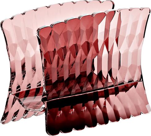 Guzzini Vanity Collection Napkin Holder - Translucent Acrylic with Dual Feet for Stability - BPA-Free Decorative Organizer for Kitchen or Dining Table, Modern & Minimalist, Made in Italy (Mauve) in Saudi Arabia
