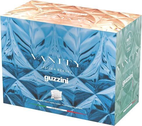 Guzzini Vanity Collection Napkin Holder - Translucent Acrylic with Dual Feet for Stability - BPA-Free Decorative Organizer for Kitchen or Dining Table, Modern & Minimalist, Made in Italy (Mauve) in Saudi Arabia