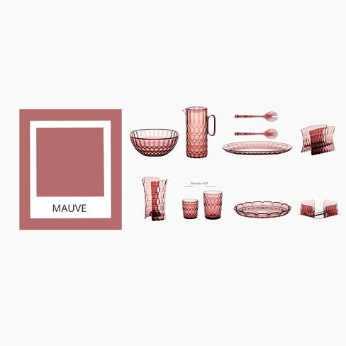 Guzzini Vanity Collection Napkin Holder - Translucent Acrylic with Dual Feet for Stability - BPA-Free Decorative Organizer for Kitchen or Dining Table, Modern & Minimalist, Made in Italy (Mauve) in Saudi Arabia
