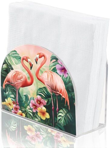 SUPERDANT Blue Flowers Napkin Holder for Tables Acrylic Tissue Holder Tissue Dispenser for Kitchen Acrylic Serviette Holder Serviette Dispenser for Dining Room Farmer Modern Decor in Saudi Arabia
