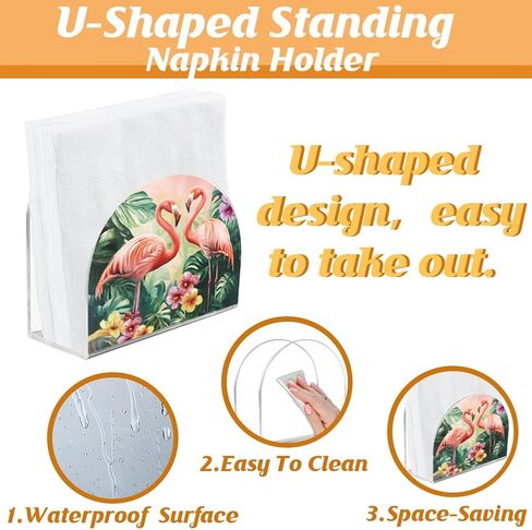 SUPERDANT Blue Flowers Napkin Holder for Tables Acrylic Tissue Holder Tissue Dispenser for Kitchen Acrylic Serviette Holder Serviette Dispenser for Dining Room Farmer Modern Decor in Saudi Arabia