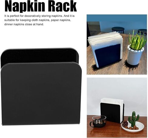 Napkin Holder for Table, Modern Metal Black Paper Napkin Holder Countertop Paper Cocktail Napkin Dispenser Refill Stainless Steel Napkin Holders for Home Table Restaurants in Saudi Arabia