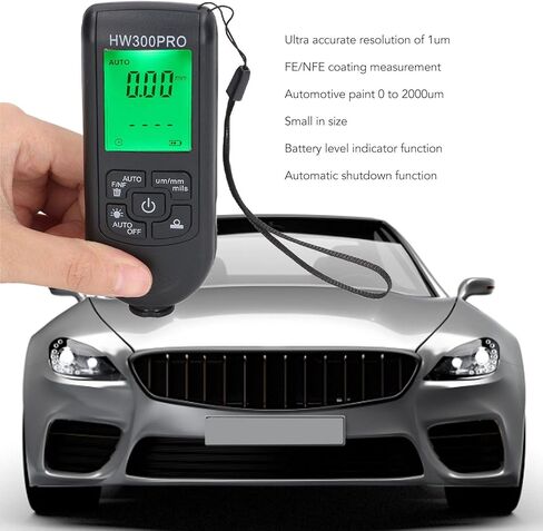 Pilipane Paint Thickness Gauge , Digital Meter for Automotive Coating Thickness Gauge Tester , High Contrast Backlight LCD , Automatically Identify Substrate Automotive Paint m il Thickness Meter in Saudi Arabia