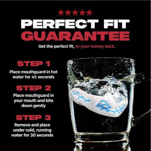 Safejawz Sports Mouthguard Triple Layer ، Premium-shock-cage beath mouth with case for basketball ، lacrosse ، footbool ، artial arts ، hockey and all contact Sports (White) in Kuwait