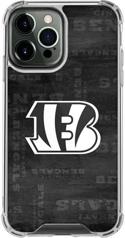 Skinit Clear Phone Case Compatible with iPhone 14 Pro Max - Officially Licensed NFL Cincinnati Bengals Black & White Design in Saudi Arabia