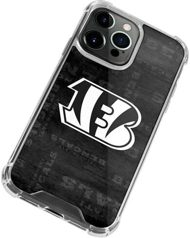 Skinit Clear Phone Case Compatible with iPhone 14 Pro Max - Officially Licensed NFL Cincinnati Bengals Black & White Design in Saudi Arabia