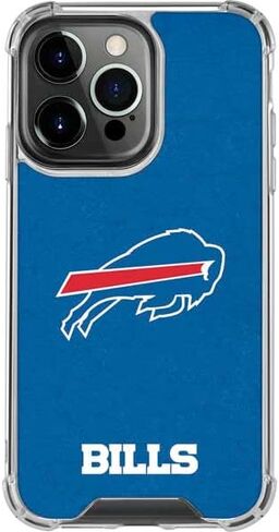Skinit Clear Phone Case Compatible with iPhone 14 Pro - Officially Licensed NFL Buffalo Bills Distressed Design in Saudi Arabia