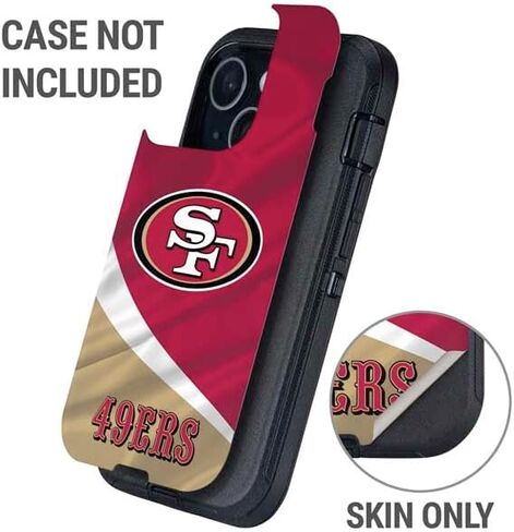 Skinit Skinit Phone Skin متوافق مع Otterbox Defender iPhone 15 - تصميم NFL San Francisco 49ers المرخص رسميًا in Saudi Arabia