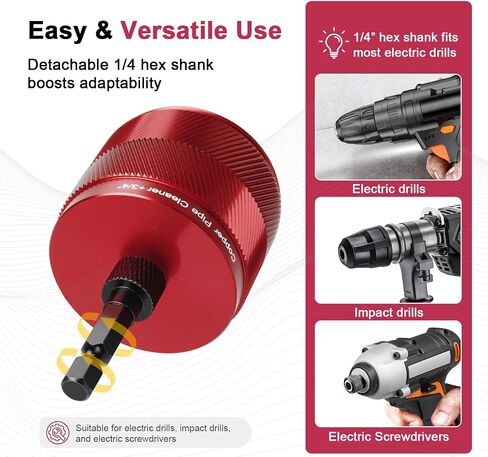 1/2 "و 3/4" منظف أنابيب النحاس مجموعة للتدريب ، مع 1/4 "شفرات سداسية و 6 فرشاة وفرشاة تنظيف الأنابيب ، أدوات السباكة لإزالة الصدأ والبقع والطلاء من النحاس والمعادن الأنابيب in Saudi Arabia