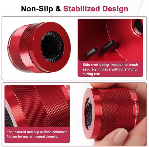 1/2 "و 3/4" منظف أنابيب النحاس مجموعة للتدريب ، مع 1/4 "شفرات سداسية و 6 فرشاة وفرشاة تنظيف الأنابيب ، أدوات السباكة لإزالة الصدأ والبقع والطلاء من النحاس والمعادن الأنابيب in Saudi Arabia