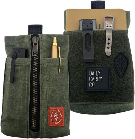 EDC Canvas Pouch (EDC Canvas Pouch, Pocket Organizer, Mighty Pouch for Men, EDC Bags with Velcro, Small Tool Pouch, Utility Pouch for Multitools, Waxed Compact Organizer in Kuwait