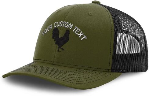 Custom Baseball Cap Rooster Shadow Cock Silhouette Embroidery Polyester Mesh in Kuwait