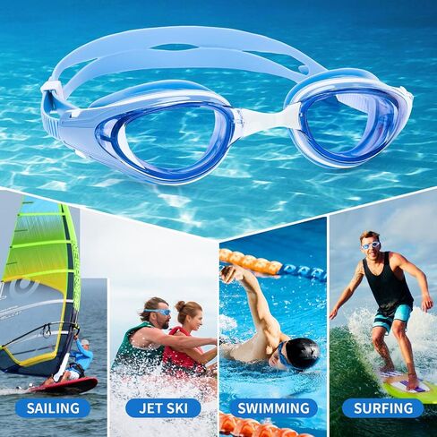 WAVE Nearsighted Swim Goggles,Shortsighted Swimming Goggles for Adults Youth, Anti Fog UV Protection Comfort Silicone Frame in Kuwait