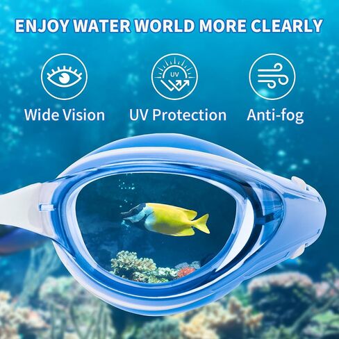 WAVE Nearsighted Swim Goggles,Shortsighted Swimming Goggles for Adults Youth, Anti Fog UV Protection Comfort Silicone Frame in Kuwait