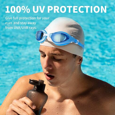 WAVE Nearsighted Swim Goggles,Shortsighted Swimming Goggles for Adults Youth, Anti Fog UV Protection Comfort Silicone Frame in Kuwait