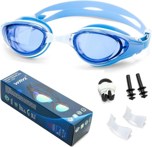WAVE Nearsighted Swim Goggles,Shortsighted Swimming Goggles for Adults Youth, Anti Fog UV Protection Comfort Silicone Frame in Kuwait