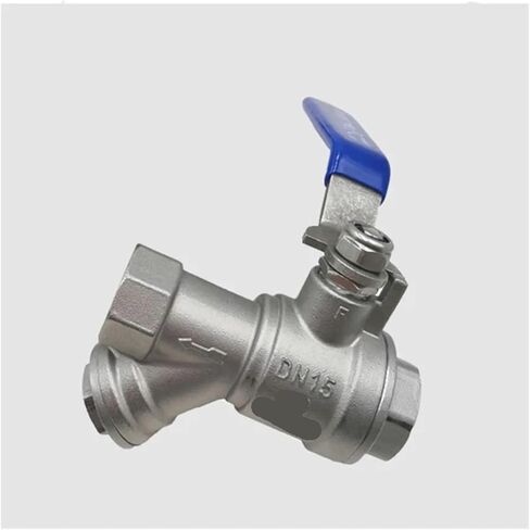 1PCS 1/2" 3/4" 1" Internal Thread Y Type Mesh Strainer Threaded Strainer 304 Stainless Steel Strainer Water Pipe Valve with Handle(1/2") in Saudi Arabia