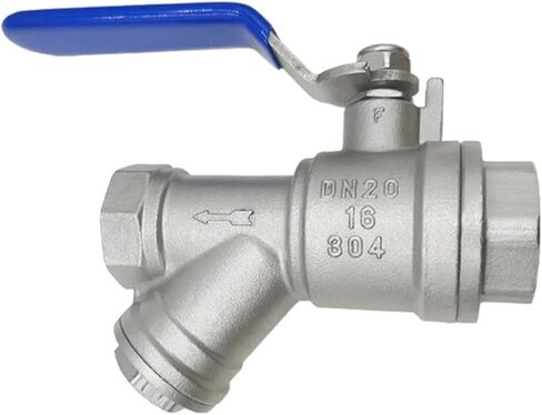 1PCS 1/2" 3/4" 1" Internal Thread Y Type Mesh Strainer Threaded Strainer 304 Stainless Steel Strainer Water Pipe Valve with Handle(1/2") in Saudi Arabia